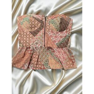 Vtg Y2K American Rag Patchwork Corset Top | NWT Tapestry Whimsigoth Cami